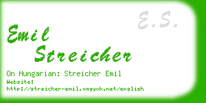 emil streicher business card